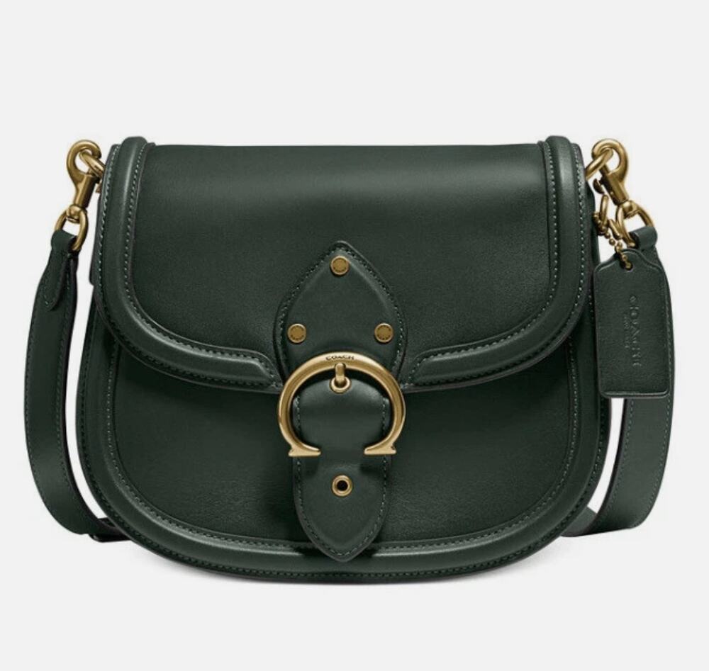 COACH Beat Saddle Bag Glovetanned Leather in Amazon Green C0749 NWOT $495